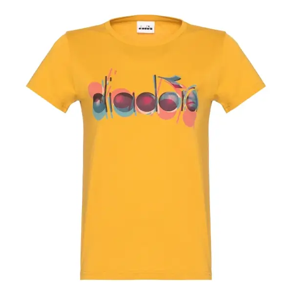 Diadora Ss T-shirt Iconic Hardal Sarı Kadın Tişört - 502.176088-35042