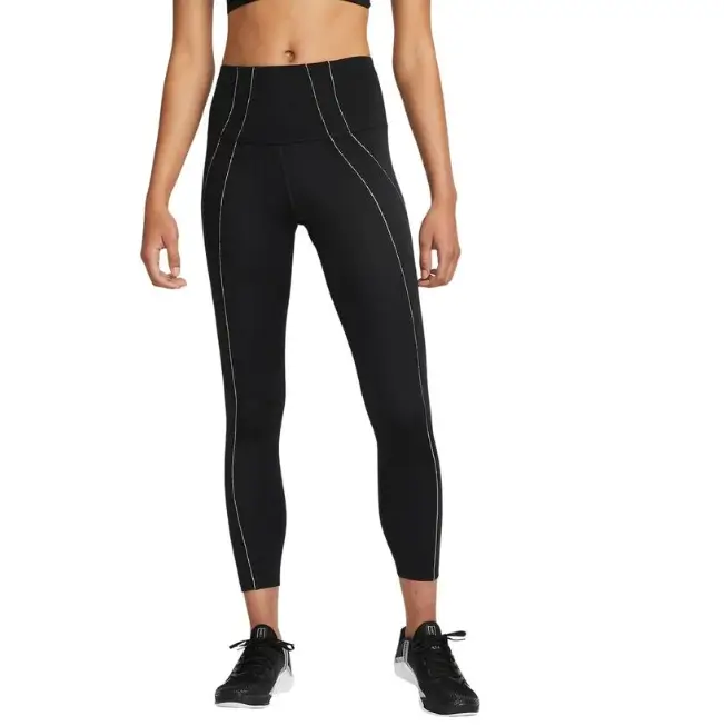 Nike Yoga Dri-Fit High-Waisted 7/8 Metallic Trim Kadın Tayt