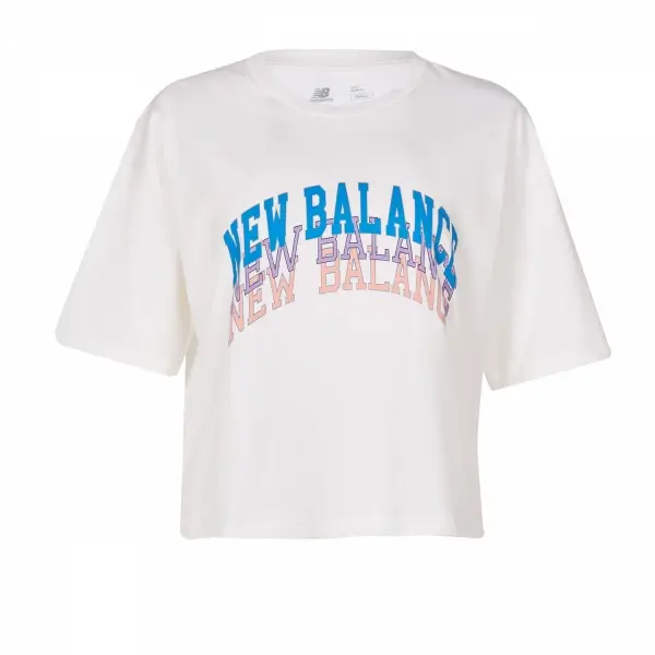 New Balance Lifestyle Beyaz Kadın Tişört  - WNT1204-WT