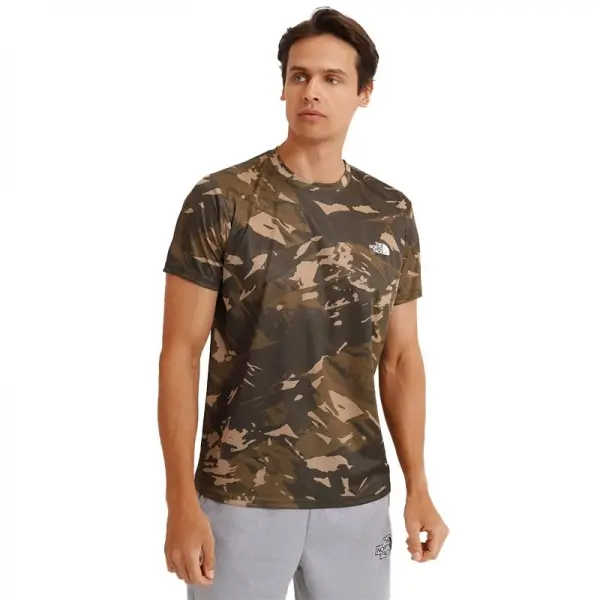 The North Face M Reaxion Amp Crew Kamuflaj Erkek Tişört - NF0A3RX35541
