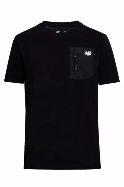 New Balance Lifestyle Erkek Tişört - MNT1106-BKW