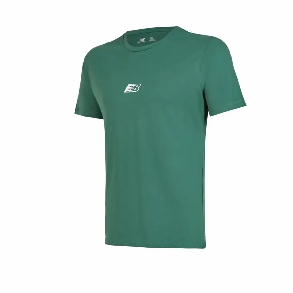 New Balance Lifestyle Erkek Tişört - MNT1347-GRN